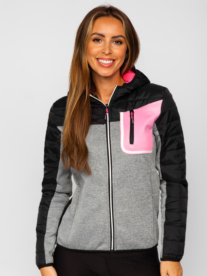 Ženska sportska majica-jakna s kapuljačom crna Bolf KSW4006A1