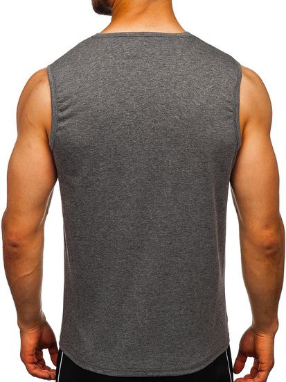 Majica tank top bez printa grafitna Bolf 99001