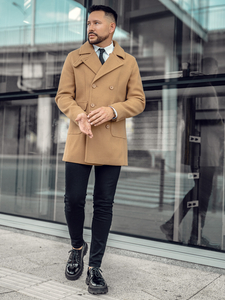 Muški kratki zimski kaput na dvostruko kopčanje Camel Bolf 11Z8215A