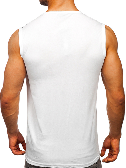Bijela majica tank top s printom Bolf 14821