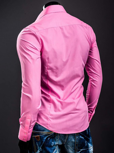 Koralna elegantna muška košulja s dugim rukavima Bolf 1703A