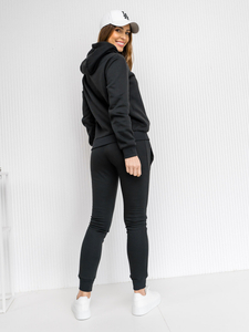 Crna trenirka ženska komplet s kapuljačom Bolf 20382