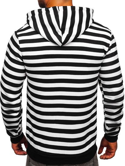 Bijela s printom muška dukserica s kapuljačom Bolf 141029