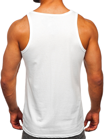 Bijela boxer majica tank top s printom Bolf 14835