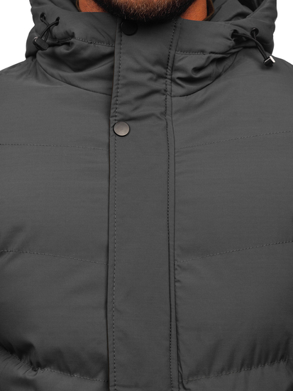 Siva prošivena muška zimska parka jakna Bolf 7330