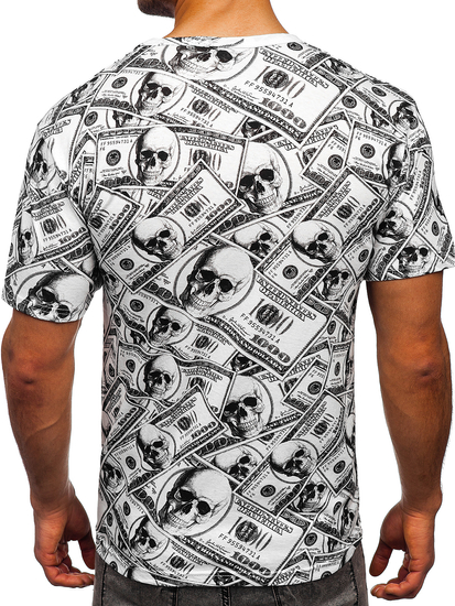 Bijela majica muška s printom Bolf 14907