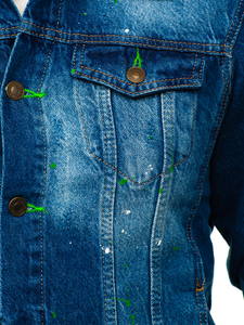 Tamnoplava od trapera jakna muška s kapuljačom Bolf 1-2