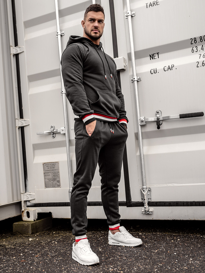 Crna trenirka muška s kapuljačom Bolf 8C60