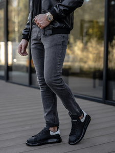 Grafitne traperice muške slim fit Bolf 6597