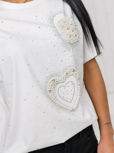 Ženska majica s printom Bijela Bolf 96T650