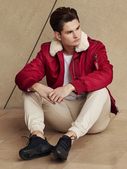 Jakna muška prijelazna pilotka bordowa Bolf EX1787