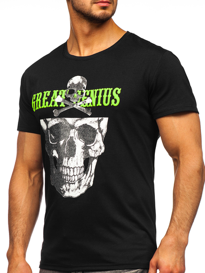 Crna majica muška s printom Bolf Y70005