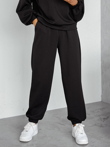 Ženski dvodijelni trenirke komplet s kapuljačom crni Bolf 525