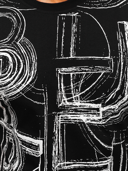 Crna muška majica s printom Bolf KS2525T