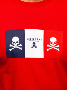 Crvena pamučna muška majica s printom Bolf 14784