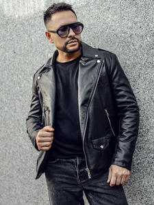 Crna motoristička jakna kožna muška Bolf 11Z8014