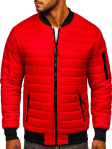 Crvena prijelazna jakna muška prošivena bomber Bolf MY-02