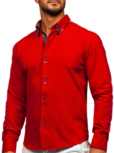 Košulja muška elegantna dugih rukava crvena Bolf 4704