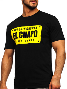 Crna majica muška s printom Bolf 192364