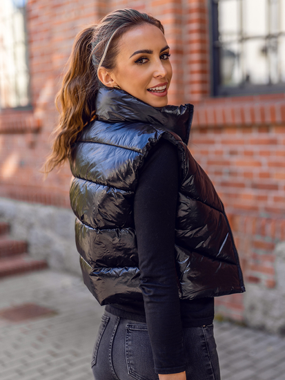 Crni dugi prošiveni prsluk ženski Bolf AG5015