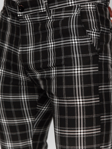 Elegantne muške hlače na kockice Crna Bolf 184167