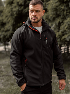 Crno-narančasta muška prijelazna jakna softshell Bolf WX088A