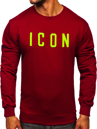 Bordo s vezenim 3D printom dukserica muška bez kapuljače Bolf 146176