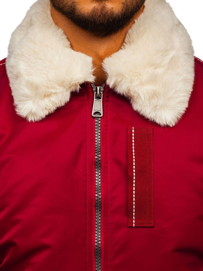 Jakna muška prijelazna pilotka bordowa Bolf EX1787