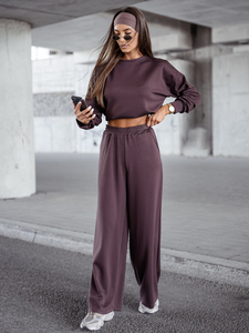 Ženski dvodijelni trenirke komplet čokoladni Bolf 821111