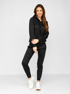 Crna ženska komplet trenirka s kapuljačom Bolf 0002