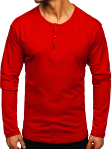 Longsleeve majica muška kopčan gumbima crvena Bolf 1114