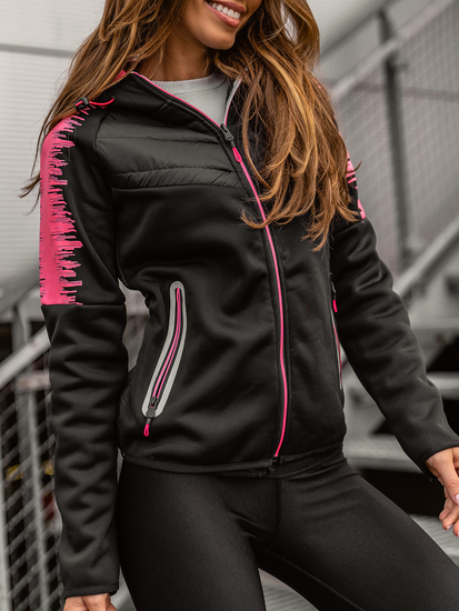 Ženska prošivena majica-jakna s kapuljačom crna Bolf KSW4007A