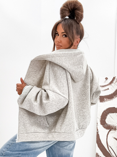 Ženska podstavljena hoodica s kapuljačom melange Bolf 821112