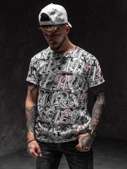 Bijela majica muška s printom Bolf 14906