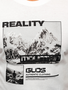 Muška pamučna majica s printom Bijela Bolf MPO3461