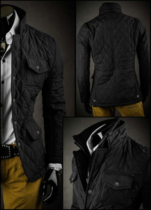 Crna elegantna jakna muška prošivena Bolf 802A