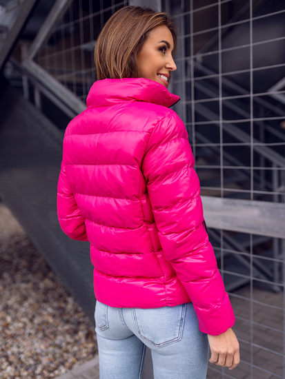 Ružičasta prošivena ženska zimska jakna bez kapuljače Bolf 23061