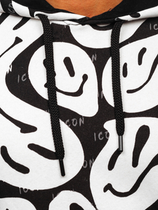 Bijela s printom dukserica muška s kapuljačom Bolf 141032