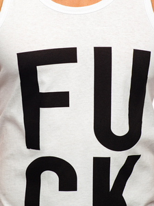 Bijela boxer majica tank top s printom Bolf 14830