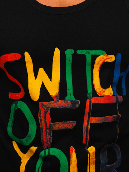 Crna boxer majica tank top s printom Bolf 14837