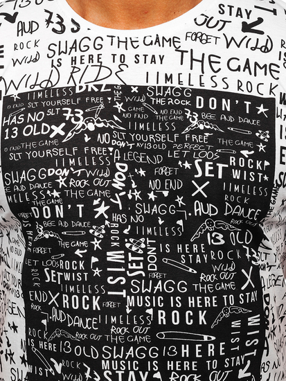 Muška majica s printom bijela Bolf 1173