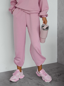 Ženski dvodijelni trenirke komplet s kapuljačom puderasti Bolf 525