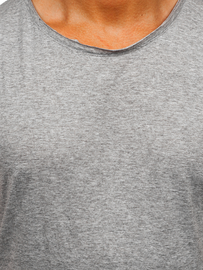Siva pamučna muška potkošulja bez printa Bolf 1205