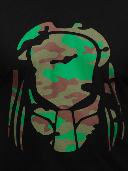 Crna pamučna muška majica s printom Bolf 192379