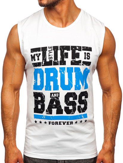 Bijela majica tank top s printom Bolf 14810