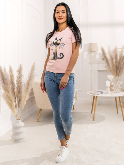 Ženska majica s printom Ružičasta Bolf 95T2515