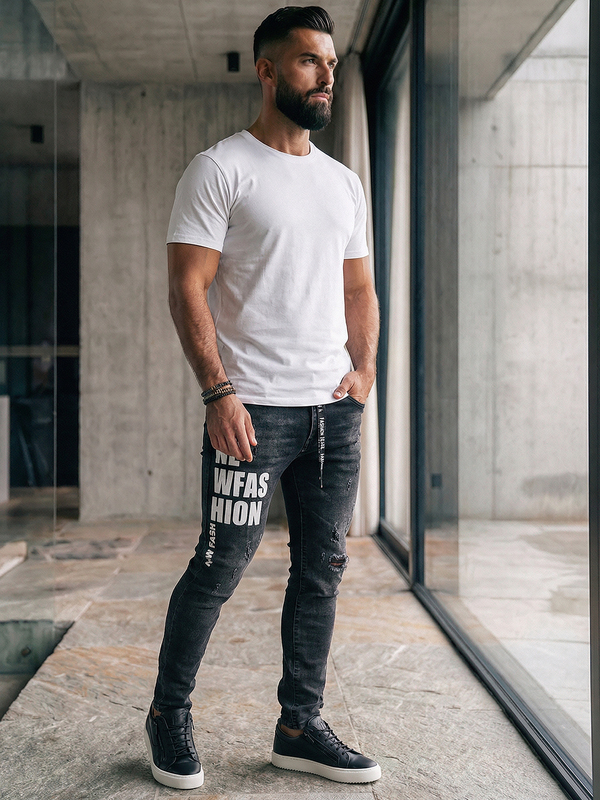 Muške traperice Slim Fit Crna Bolf TF277