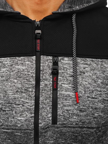 Muška topla majica s kapuljačom Sivo Bolf TC1307