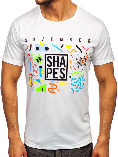 Bijela majica muška s printom Bolf KS2625