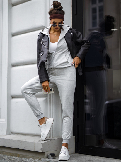 Ženski dvodijelni trenirke komplet s kapuljačom melange Bolf 821110